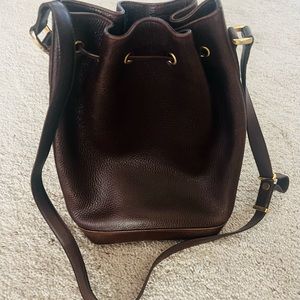 Mark Cross brown leather bucket bag